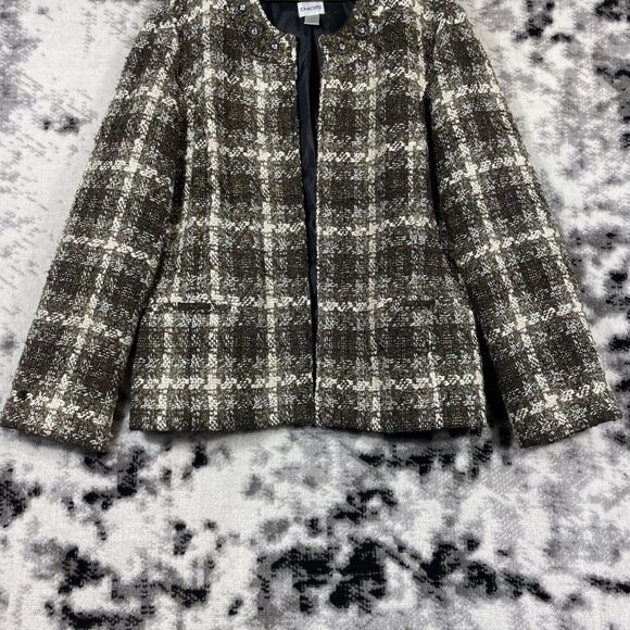 Chicos Jacket Womens Size Large (2) Gems Thick Knit Metallic Lined - Picture 4 of 11